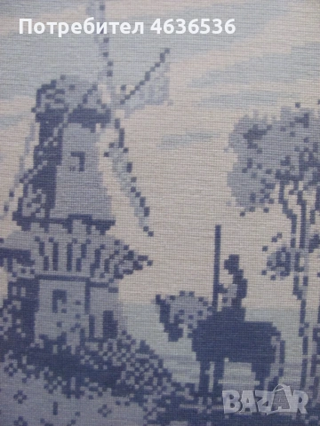 Гоблен , ръчно шит, Дон Кихот, рамка със стъкло , 30х20см., снимка 4 - Гоблени - 53466458