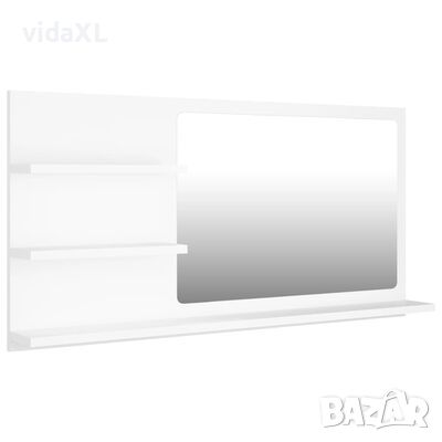 vidaXL Огледало за баня, бял, 90x10,5x45 см, инженерно дърво（SKU:805015, снимка 1 - Огледала - 46197641