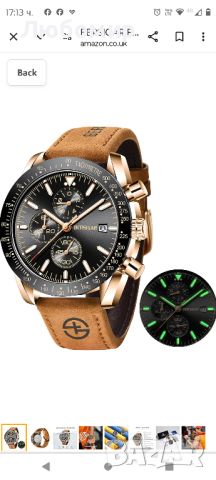 BERSIGAR Кварцов аналогов мъжки ръчен часовник Спортен 30M Водоустойчив Ежедневен военен стилен 

