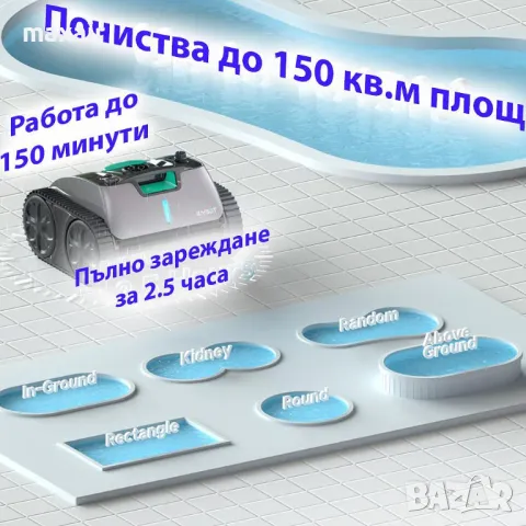 Безкабелен робот за басейни Wybot C1 Pro * Безплатна доставка * Гаранция 2 години, снимка 2 - Други стоки за дома - 49771629