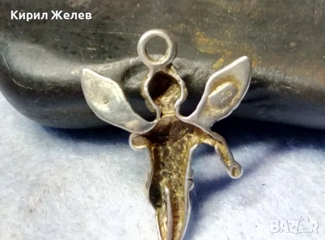 ФИГУРАЛЕН СРЕБЪРЕН ПЕНДАНТ АМУРЧЕ / АНГЕЛЧЕ СРЕБРО 925 РЪЧНА АР НУВО СТИЛ МАЙСТОРСКА РАБОТА 19466, снимка 2 - Колиета, медальони, синджири - 50056528