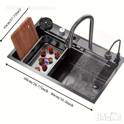 Модерна кухненска мивка от неръждаема стомана, снимка 4 - Аксесоари за кухня - 51014829