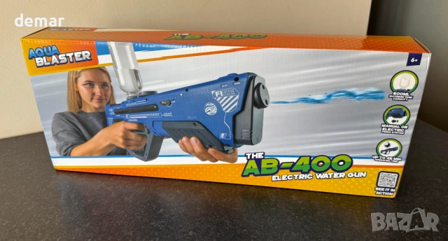 Електрически воден пистолет Aqua Blaster AB-400, акумулаторен, 600 мл, снимка 9 - Електрически играчки - 54105326