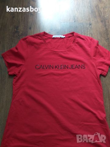 Calvin Klein Jeans - страхотна дамска тениска КАТО НОВА ХЛ, снимка 6 - Тениски - 46462375
