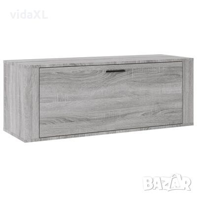 vidaXL Шкаф за обувки, сив сонома, 100x35x38 см, инженерно дърво(SKU:821026