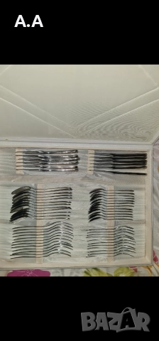 Уникален луксозен комплект за хранене с позлата.Нов,само за ценители, снимка 3 - Прибори за хранене, готвене и сервиране - 52829816