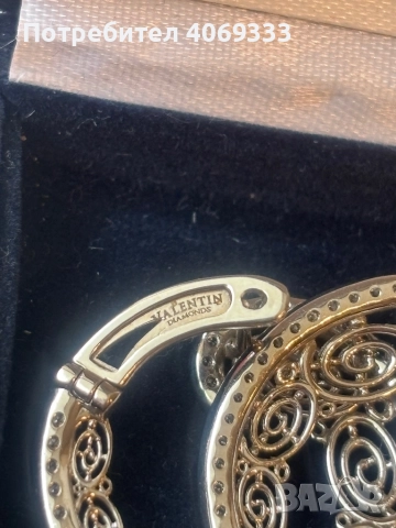 Обеци от бяло 18к злато “Valentin” ⚖️7.59гр С монтирани 96 бр 💎💎💎, снимка 16 - Обеци - 51747992