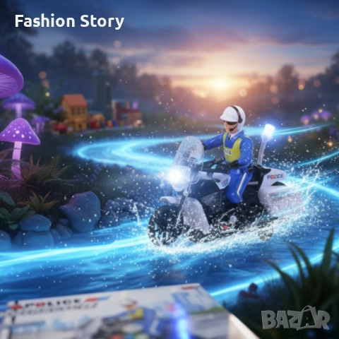 Полицейски мотор със светлини и звук – движение, екшън и усмивки, снимка 4 - Коли, камиони, мотори, писти - 51812458