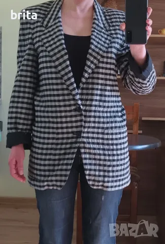 Унисекс Карирано Сако , снимка 6 - Сака - 49234384