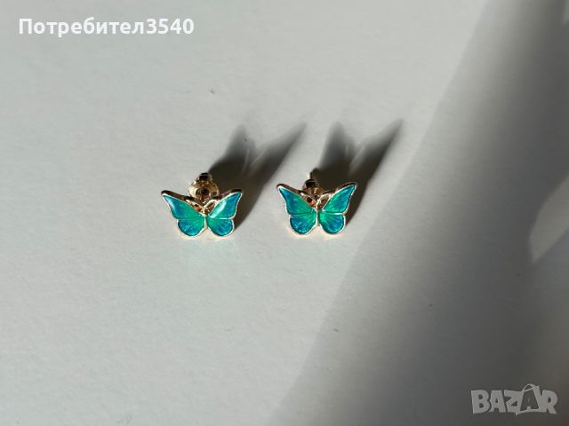 Дамски обици с пеперуди, снимка 3 - Обеци - 45079876
