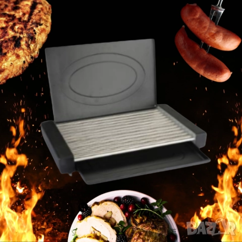 Скара с капак Rosberg R51015M, 1800W, 12 тръбни ребра, плот за готвене 35x22 см, тавичка за мазнина, снимка 3 - Друга електроника - 52137527
