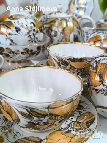 Руски порцелан ЛФЗ сервиз за чай , снимка 5 - Сервизи - 51673920