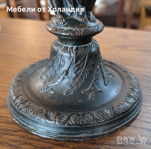 двойка антикварни бронзови свещници, снимка 6 - Антикварни и старинни предмети - 53561921