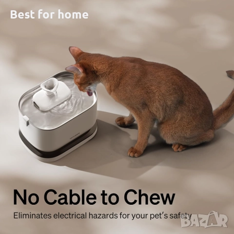  PETLIBRO, безжичен фонтан за вода за домашни любимци, работещ с батерии, 2,5 л, снимка 5 - За котки - 51857395