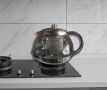Стъклена кана за чай от неръждаема стомана с цедка за листа, снимка 3