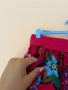 Цикламени къси панталонки с флорален десен на цветя 65% памук с джобове и ластик в кръста M размер , снимка 3