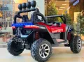 Акумулаторен Двуместен джип UTV 4X4 12V батерия,MP3 плейър, с меки гуми с двойна Кожена седалка, снимка 17