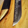 Ловен масивен нож, с дръжка от биволски рог Нов!, снимка 5