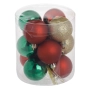 Коледни топки зелено-червено-златно Ø8 см, 12 бр._1240986, снимка 1