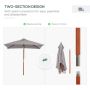 Outsunny 2m x 1,5m градински чадър-чадър с накланящ се сенник, снимка 9