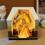 3D арт настолен календар  2024 Memo Pad с LED светлини, Оранжева магическа алея