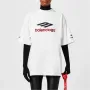 BALENCIAGA White 3B Sports Icon Embroidered Logo Oversized Мъжка / Дамска Тениска size S (M), снимка 1