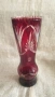 Ваза от червен кристал -Бохемия, снимка 7