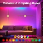 Pinrutar LED стенни лампи – комплект от 2 бр., безжични, с дистанционно и 15 цвята, снимка 3