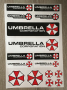 Umbrella Corporation 16бр. стикери различни размери Stickers 