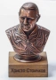 Статуетка- бюст на "Христо Стоичков".Медна галванопластика., снимка 1