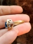Сребърен пръстен с позлата , снимка 2