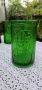 Винтидж зелени стъклени чаши за бира  с изображение на викингски воин., снимка 7