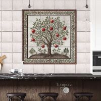 Плочки за кухня с картина, Рустикален стил плочки за кухня, керамични плочки с декор ябалково дърво, снимка 2 - Други - 45795574