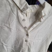 Бяла дамска  ленена риза- 36 размер, снимка 3 - Ризи - 45430633