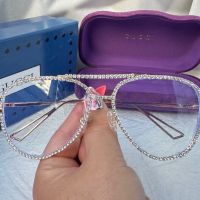 Gucci прозрачни слънчеви очила авиатор с камъни очила за компютър, снимка 7 - Слънчеви и диоптрични очила - 45242035