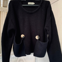 Дизайнерска блуза кроп GRIZAS , снимка 4 - Блузи с дълъг ръкав и пуловери - 44958953