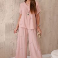 Дамски комплект с колие блуза + панталон, 4цвята , снимка 11 - Комплекти - 45555220