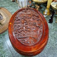 Уникална антикварна китайска маса масив дърворезба с  6 табуретки , снимка 5 - Антикварни и старинни предмети - 45189519