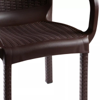 Удобен градински стол от полипропилен - Кафяв, снимка 3 - Столове - 44989841