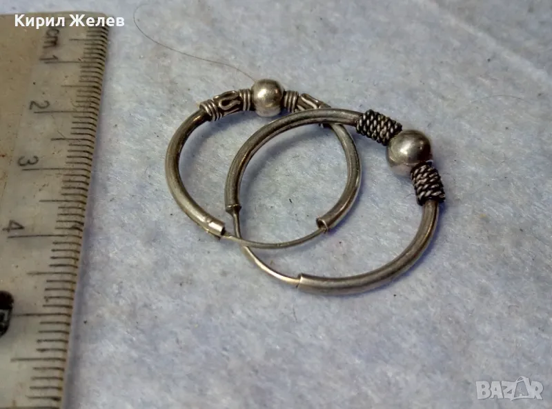 ДВЕ РЕТРО АРТ СТИЛ СРЕБЪРНИ ОБЕЦИ СРЕБРО 925 МАЙСТОРСКИ РЪЧНО ИЗРАБОТЕНИ 27352, снимка 1
