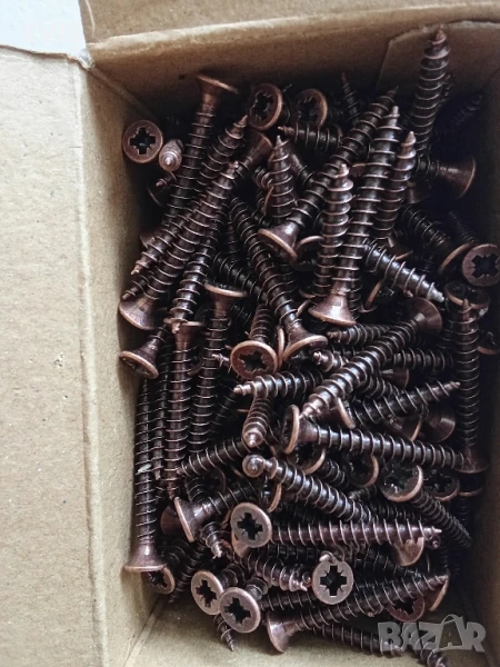 Винтове за дърво 3.5x30 мм – бронзирани (1 кг, около 1000 бр.) – 7 лв, снимка 1