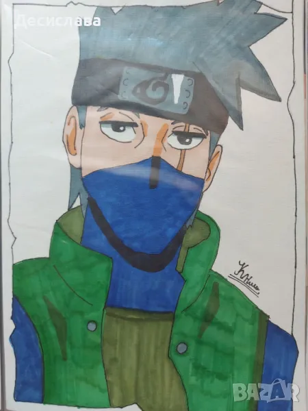 Рисунка аниме Наруто Какаши Kakashi Naruto anime, снимка 1