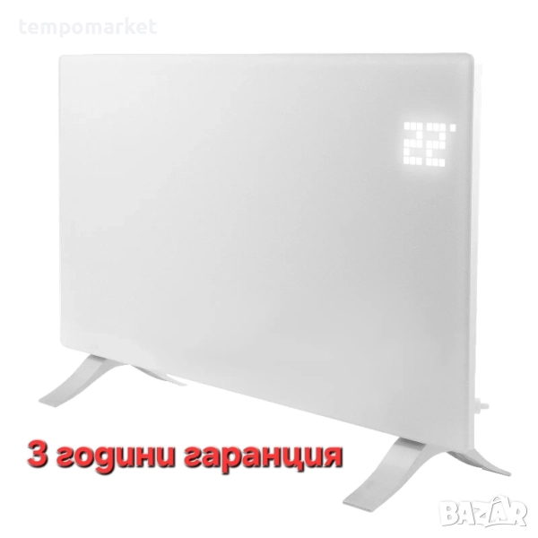 Конвектор 2000 W стъкло, Wi-Fi, тъч скрийн, цифров термостат, DENZEL - 3 години гаранция, снимка 1