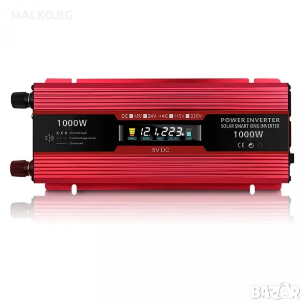 Инвертор на напрежение UKC KC-1000D, 24V - 220V, 1000W, LCD, снимка 1