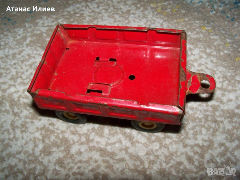 Старо ламаринено ремарке играчка, снимка 1