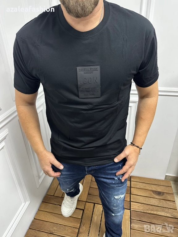 Черна тениска с надпис, снимка 1