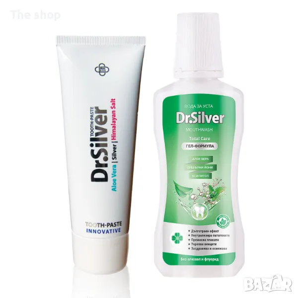 Паста за зъби Dr. Silver Inovative, 75 мл + Вода за уста Dr. Silver 250 ml (009), снимка 1