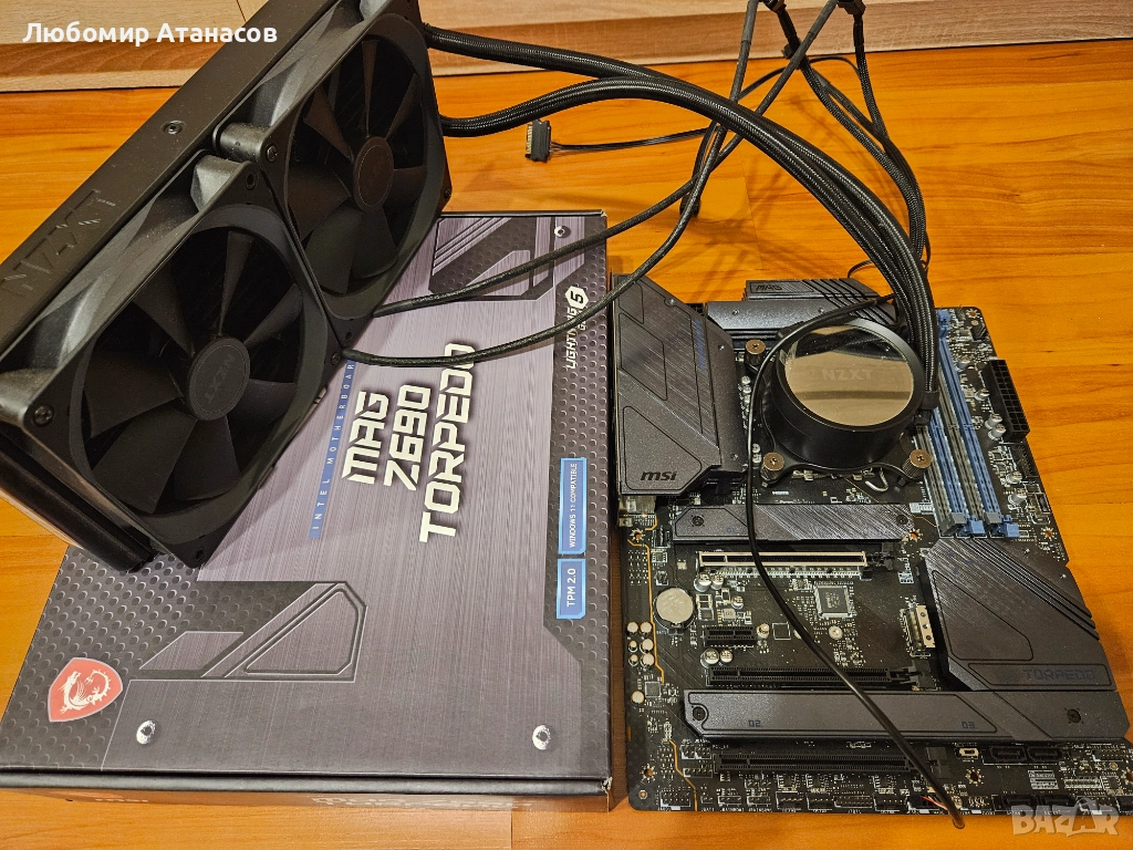 Дъно MSI MAG Z690 Torpedo, процесор I7 14700K и водно охлаждане NZXT X63 , снимка 1
