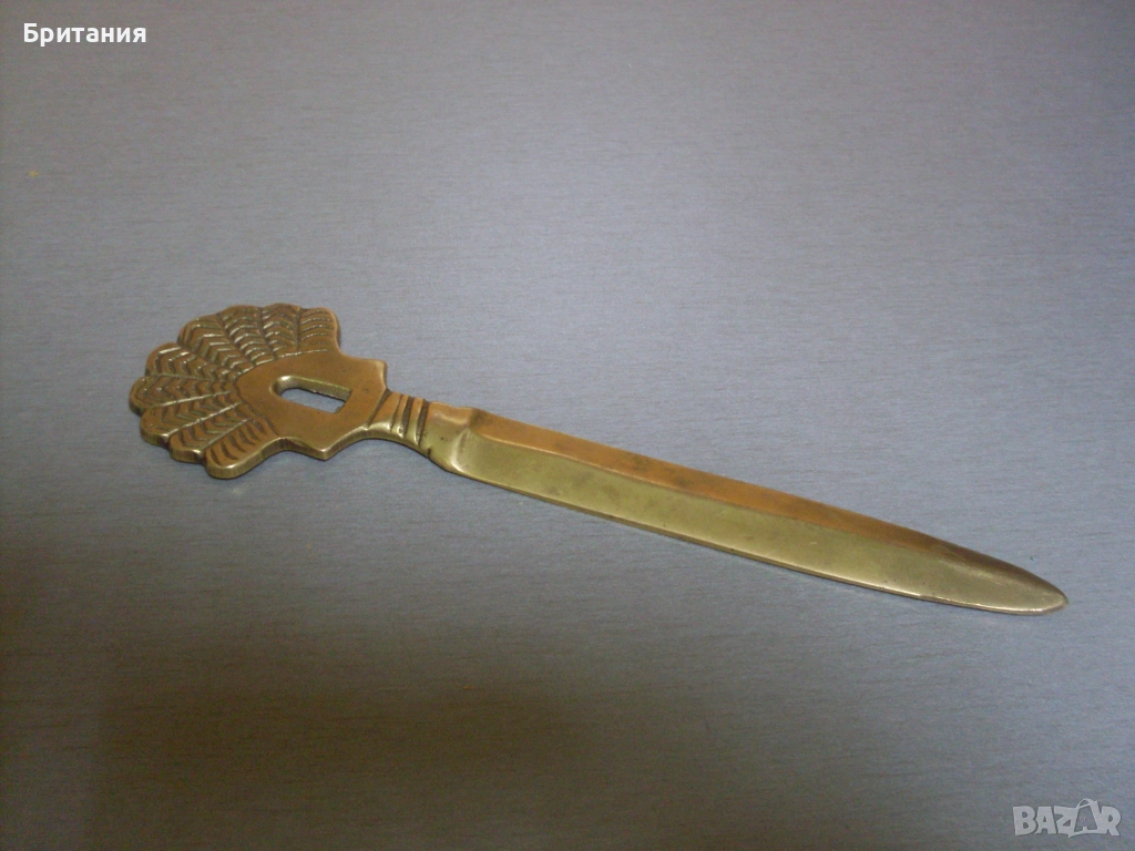 Бронзов нож за писма- кама., снимка 1
