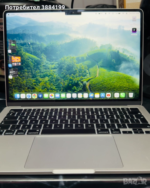 Apple MacBook Air 13.6'', Apple M3, 8 CPU ядра, 16GB, 256GB.Starlight, снимка 1